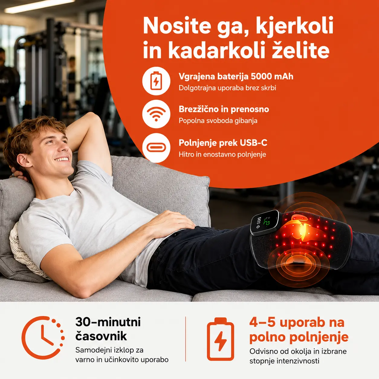 Lumothera kolenski pas - LED diode od blizu