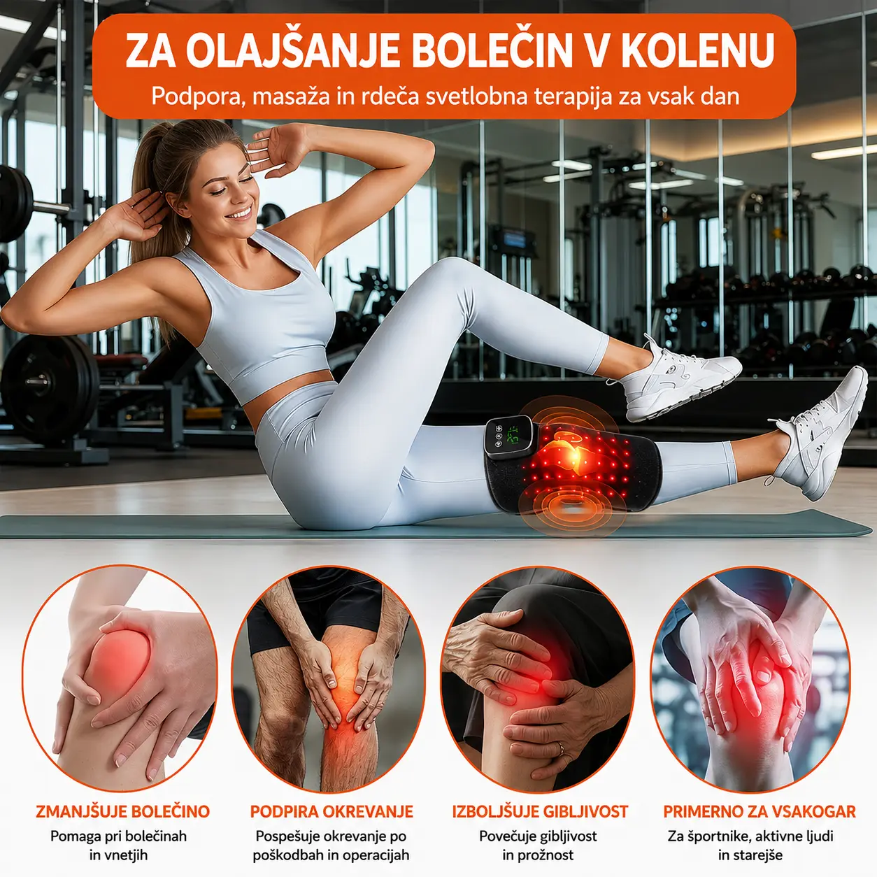 Lumothera kolenski pas - uporaba med vadbo